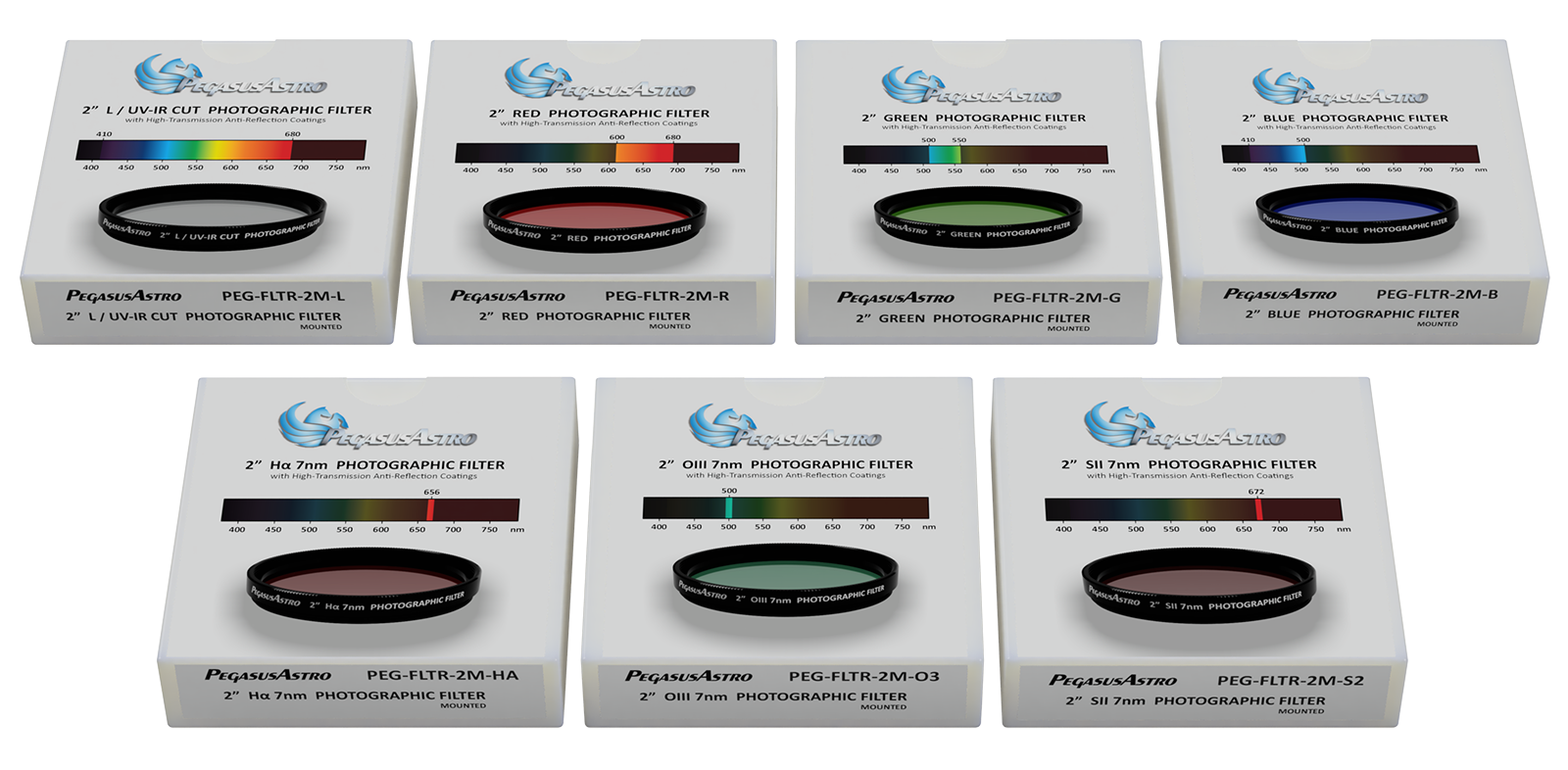 Pegasus Astro Photographic Filter - O3 7nm 2" Mounted Filter